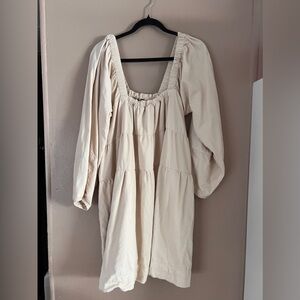 Free People Square Neck Puff Sleeve Boho Dress